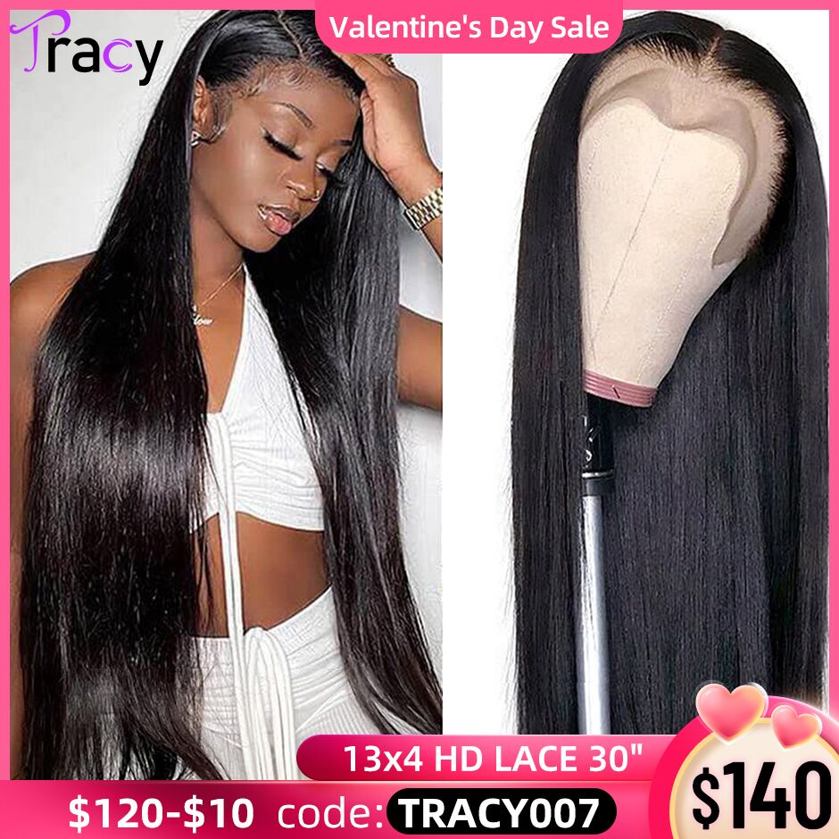 30 32 Inch Straight Lace Front Wig For Women TRACY Human Hair Wigs 13x4 HD Transparent Lace Frontal Wig 4x4 Lace Closure Wig
