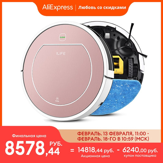 ILIFE V7s Plus Robot Vacuum and Mop Cleaner,120mins Automatic Charging,Home Appliance,For Sweeping and Mopping Smart Home