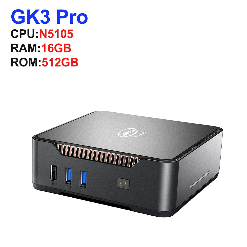 GK3 Pro GK3V Mini PC Intel Celeron N5105 Windows 11 DDR4 8GB 256GB 16GB 512GB WIFI5 1000M LAN BT4.2 VGA 4K Gaming Computer