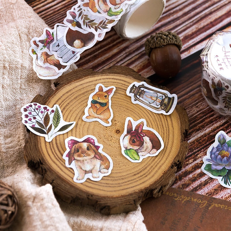 Mr. Paper 9 Styles Cartoon Special-shaped Washi Tape Cute Stickers Animal DIY Handbook Material Kawaii Stickers Decorative Tape