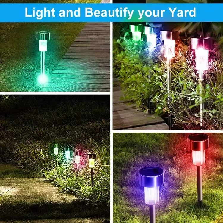 Solar Outdoor Lights Garden Lamp Solar Powered Waterproof Landscape Path Outdoor for Yard Backyard Lawn Patio Decorative