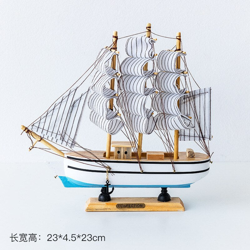 New Wooden Sailboat Model Office Living Room Decoration Crafts Nautical Decoration Creative Model Home Decoration Birthday Gift