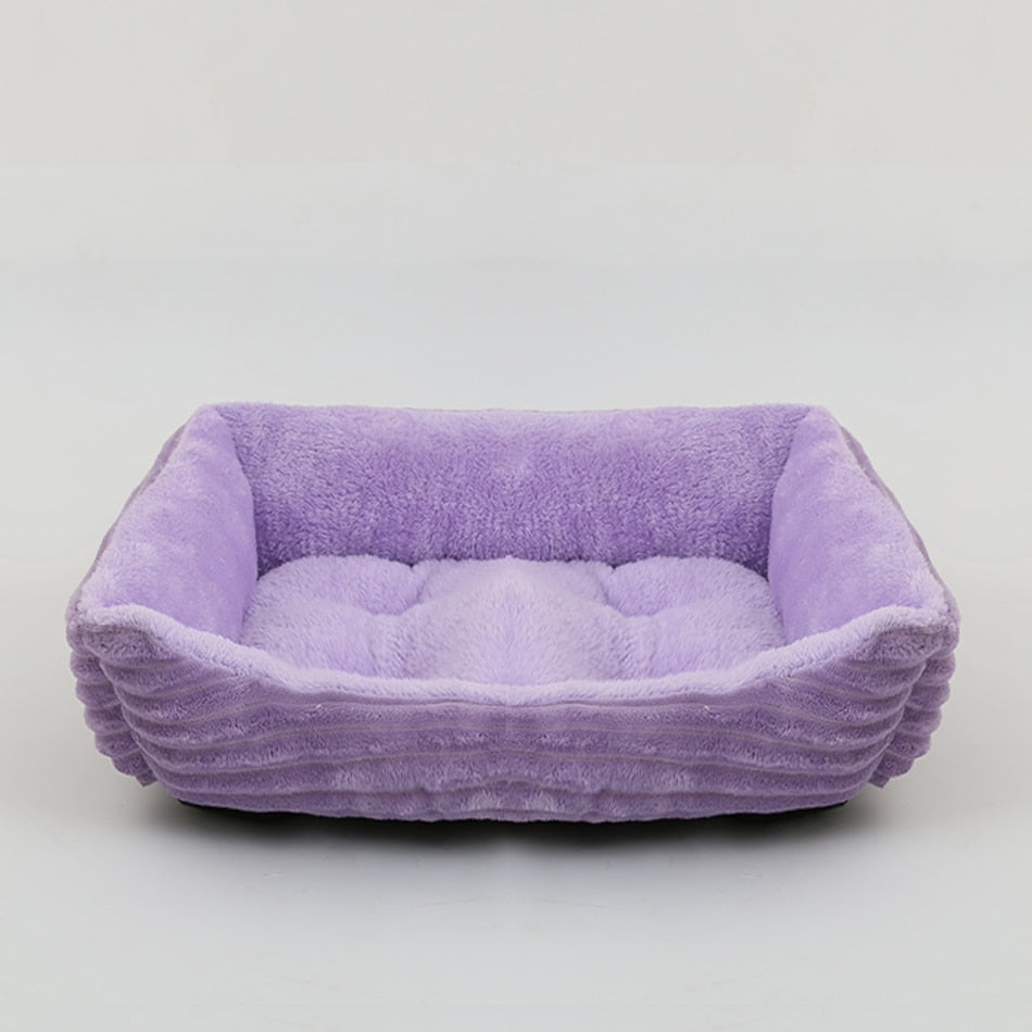 Bed for Dog Cat Pet Square Plush Kennel Medium Small Dog Sofa Bed Cushion Pet Calming Dog Bed House Pet Supplies Accessories