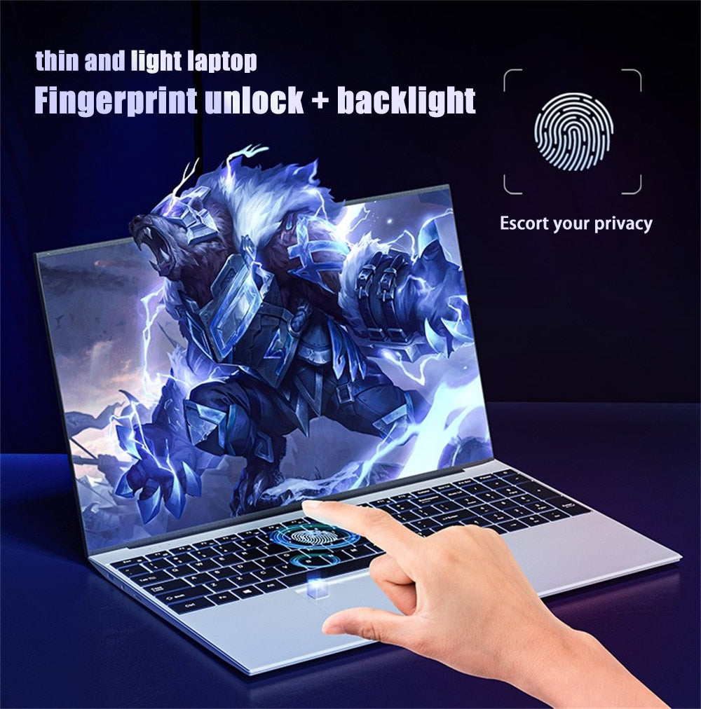 YEPO New Arrivals Fingerprint Unlock 15.6 Inch 2K Screen Laptop 8/16GB RAM SSD Intel Windows 11 Computer with Backlit Keyboard
