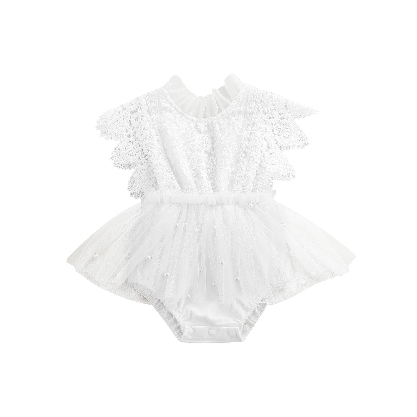 New Baby Girls Summer Romper Floral Lace Embroidery Romper Dress Straps Sleeveless Sweet Triangle-Bottom Jumpsuit